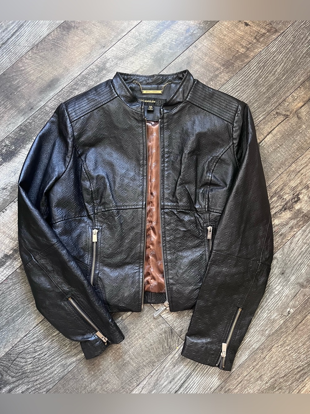 Rocawear 100%Leather Rare Moto Jacket US M
